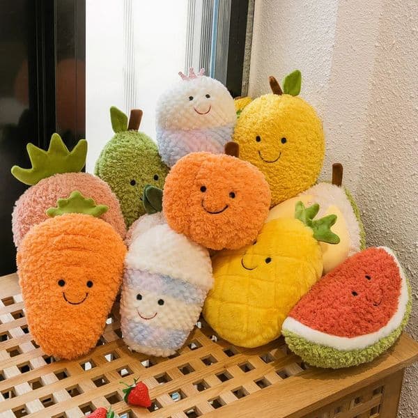 Carrot Pineapple Watermelon Banana Peach Lemon Plush Doll 10 Styles Fruit Plush kawaii Decorations Toy 251107BJ