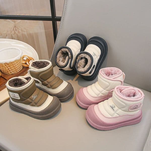 Winter Plush Snow Boots for Children Thick Warm Boys Girls Cotton Shoes Waterproof Kids Winter Boots Velvet Shoe 251111