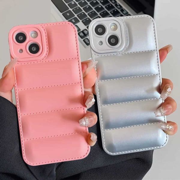 Fashion Liquid Down Jacket Soft Silicone Case For iPhone 16 15 14 13 12 11 Pro Max XS XR 7 8 Plus SE The Puffer Shockproof Cover K251111