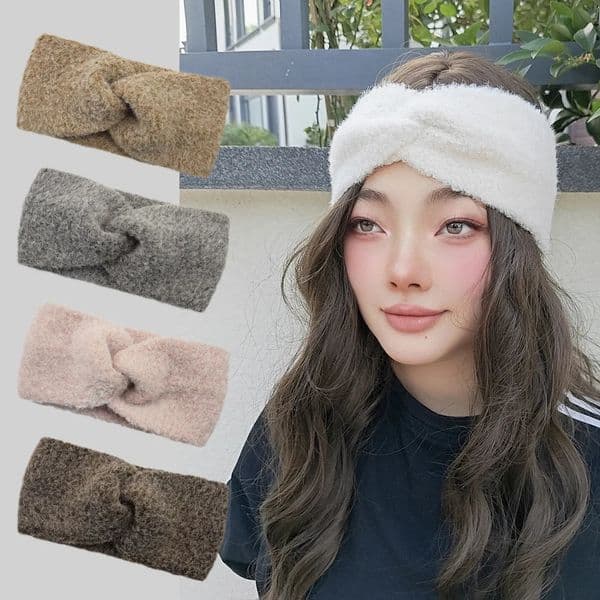 Winter Woolen Headbands Soft Elastic Ear Warmer Cross Headwrap Turban Wide Brim Headwear for Women Girl Fashion Hair Accessories 251111