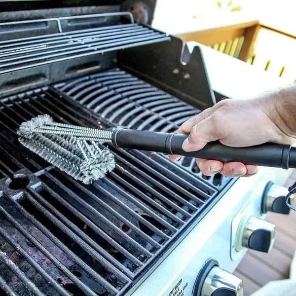 Barbecue Cleaning Brush Barbecue Tools Barbecue Brush 3 Stainless Steel Brushes in 1 Cleaning Barbecue Accessories Best Cleaning Barbecue Brush M250412