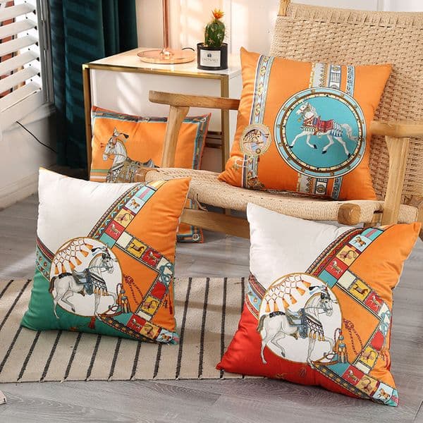 Light Luxury Printed Dutch Velvet Pillowcase Living Room Sofa Simple Modern Cushion Cover Bay Window Bedside Home