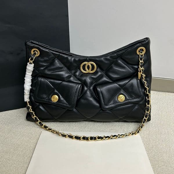New Top Quality Maxi 25k Bag Luxury Designer Velvet Nylon Golden Hardware Shoulder Bag Zipper Closure Handbag Fashion Women Casual Shopping Clutch Bag Purse cc 02