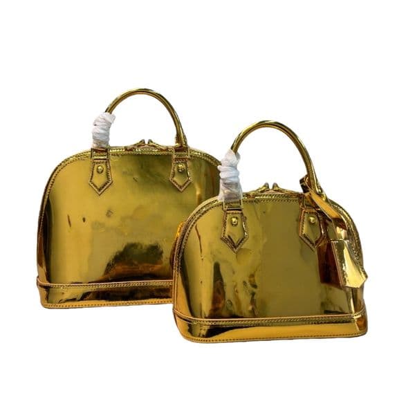 Mini Gold Pillow Tote Bag Luxury Bag Hobo Shoulder Bag Designer Bags For Women Cowhide Leather Handbag Shell-Shaped Bag Makeup Bag Lacquer Leather Material