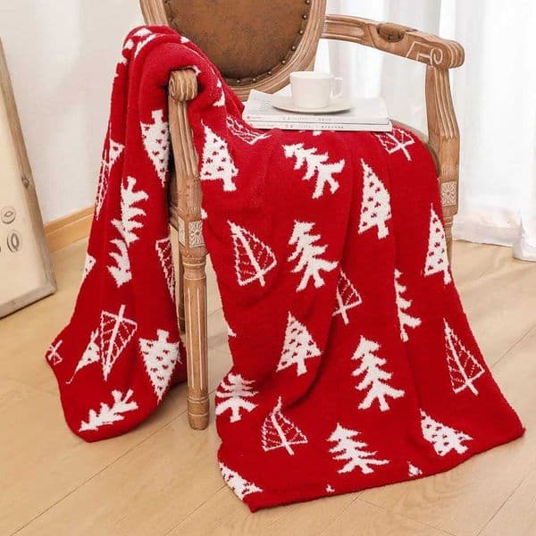 Cozy Red Christmas Decorative Blanket Light Luxury Knitted Bed Cover Lazy Sofa Blanket Plush Bedspread On The Bed Warm Shawl Y251112
