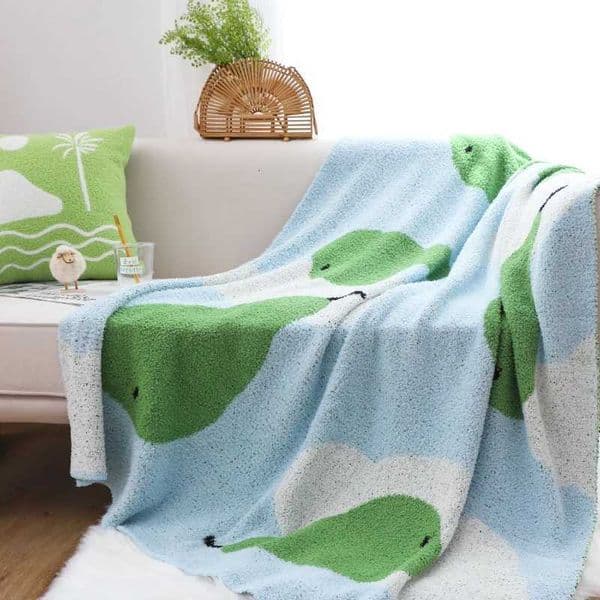 Fashion Soft Throw Blanket Knit Small Fresh Pear Pattern Sofa Cover Home Decor Plus Fluffy Blanket For Beds Winter Warm Shawl Y251112
