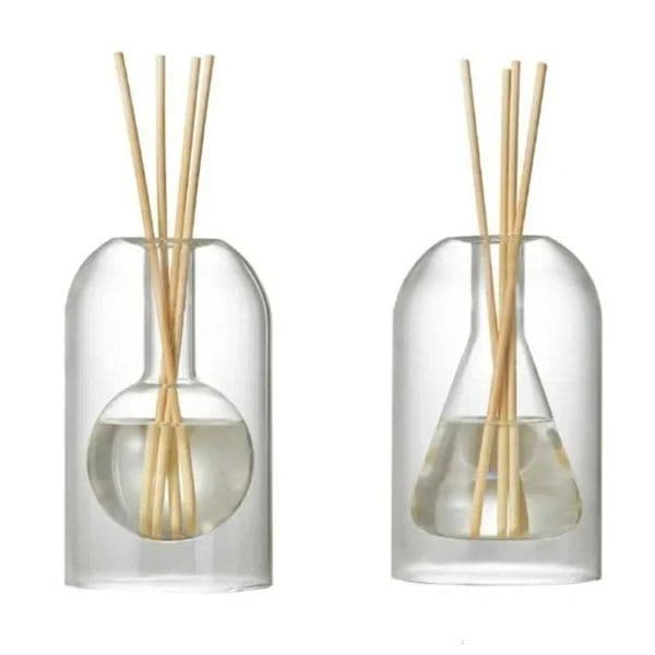 130/200ML Transparent Glass Aromatherapy Diffuser Bottle Glass Storage Containers Home Decoration with Diffusers Sticks X251112