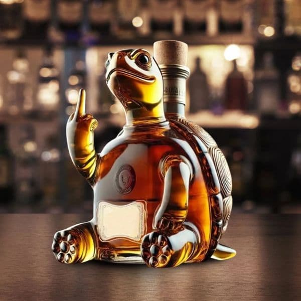 2026 3D Middle Finger Turtle Whiskey Glass Bottle For Bar Office Home Decor Unique Wine Decanter 251106 Free Shipping