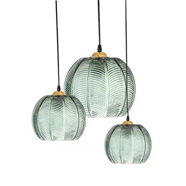 Glass Nordic Pendant Light Leaf Pattern Hanging Light For Bedroom Living Room Kitchen Island Retro Indoor Decorative Fixture X251112