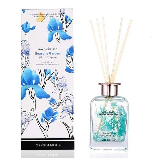 Preserved Flower Flameless Reed Diffuser - Natural Plant Aromatherapy for Home/Office Scent with Bamboo Sticks X251112