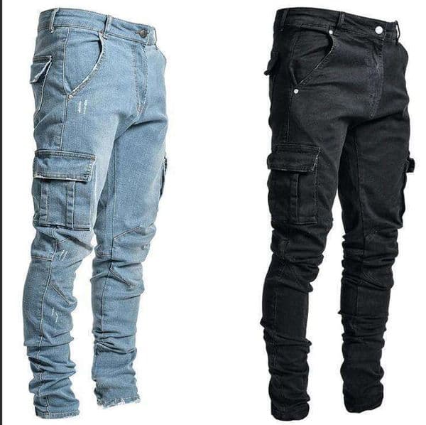 2025 European and American Cross-Border New Men's with Side Pockets Slim Fit Jeans NK012 In Stock