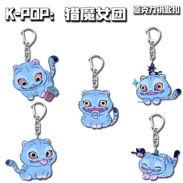 5pcs K-Pop Demon Hunters Cartoon Huntrix Saja Boys Derpy Tiger Acrylic Keychain Ring Double-Sided Keychain Jewelry Fan Love Gift Z251111