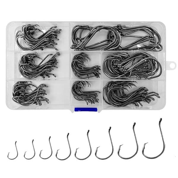200pcs Fishing Circle Hooks Saltwater Octopus Fishing Hooks Barbed Fish Hooks Carp Fishhook for Bass Salmon Fishing Accessories 251103