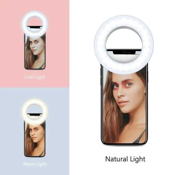 Ring Light Phone Selfie Stick LED Clip-on Rechargeable Round Lamp Live Stream for Smartphone Laptop IPad IPoneM251113