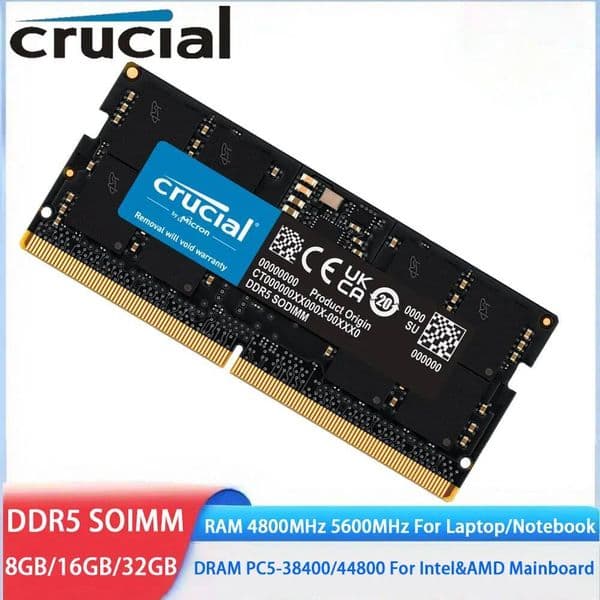 Crucial Memoria DDR5 Laptop RAM 8GB 32GB 16GB 4800 5600MHz Memory SODIMM 11V 262Pin PC5-44800 38400 Notebook DRAM For IntelAMD thumbnail 2