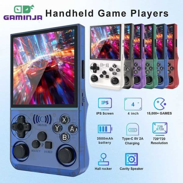 GAMINJA ANS13 Retro Handheld Video Game Console 15000 Games Built-in Linux 40 Inch IPS Sn Portable Pocket Gaming Console H251113