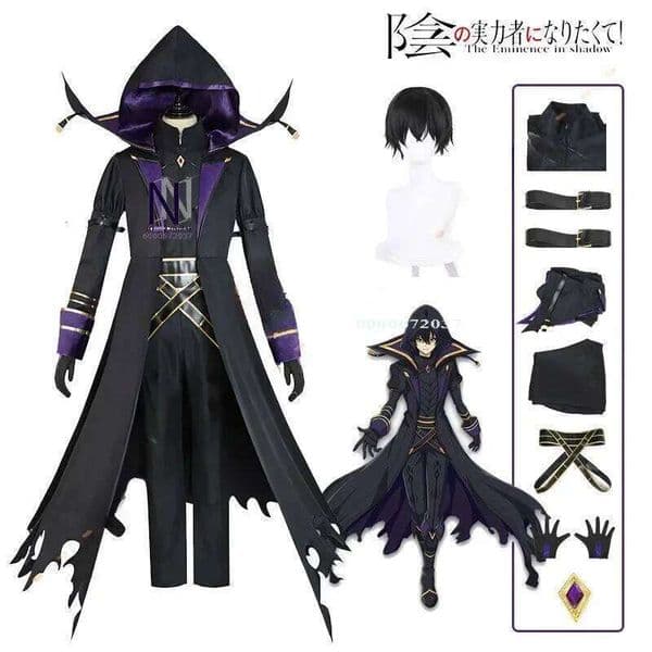 Anime Cid Cosplay Costume Wig Eminence in Uniform Cloak Shadow Garden Minoru Kagenou Halloween Party Men Boys