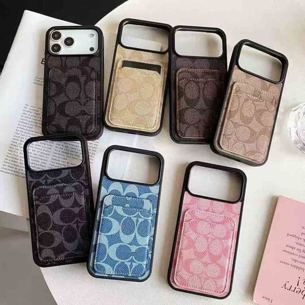 17 Pro Max Designer Wallet Phone Case Card Holder iPhone Case Leather for Apple iPhone 16 15 ProMax 14 13 12 Crossbody Mobile Cover Lanyard Cases Card Pocket sling
