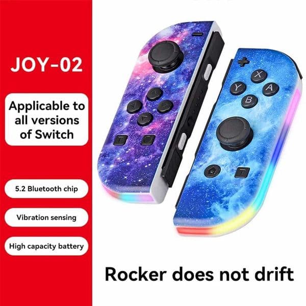 For NS Switch Controller BT 52 RGB LED Left Right Joypad for Switch/Lite/Oled Joy-Con Gamepads Joystick with Dual Vibration H251113