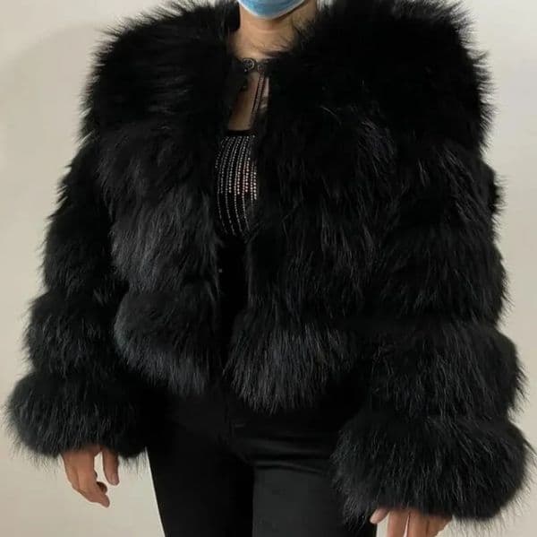 2025 Faux Fur Coat Womens Jacket Winter Fashion Warm Thick Raccoon Leather Brown Plus Size Especially Cold 251103