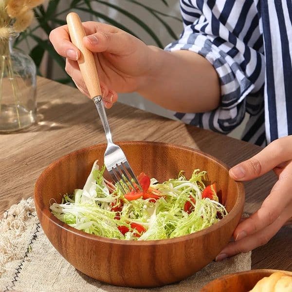 Acacia Wooden Fruit Salad Bowl Japanese Style Rice Single Ramadan Tableware Utensils for Kitchen Wood Soup Bowls 251113