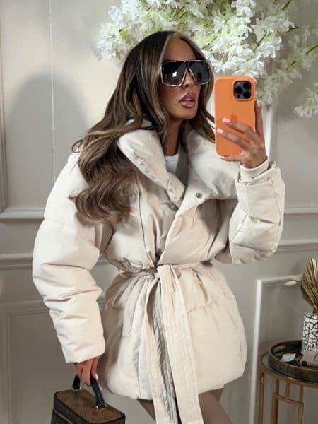 Fashion Lapel Lace Up Cotton Coat Women Casual Stand Collar Single Breasted Pocket Loose Warm Coats Ladwinter Street Outerwear