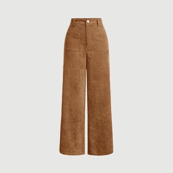 Mia Muse Womens Pants Four Seasons Casual Retro Pocket Natural Waist Full Length Suitable for All Occasions 250410BANJIA