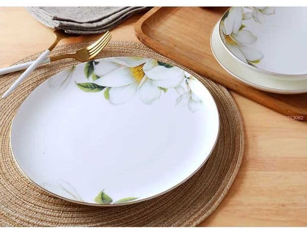 Bone Serving Dishes Porcelain Buffet Dining Plates Platte Ceramic Golden Plate Kitchen Dinnerware H251113