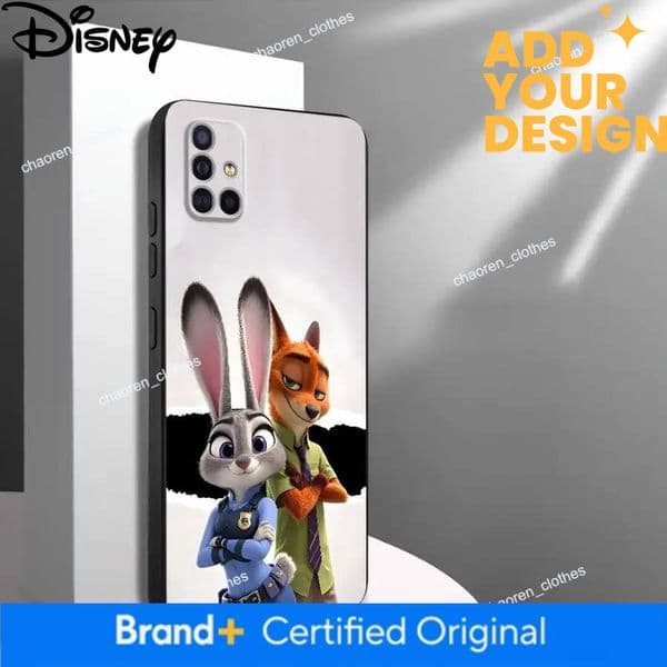 custom Case for Samsung Galaxy Note S9 10 Plus 20 Ultra S8 8 9 S10 Black Soft Phone Cover Disney Cute Zootopia