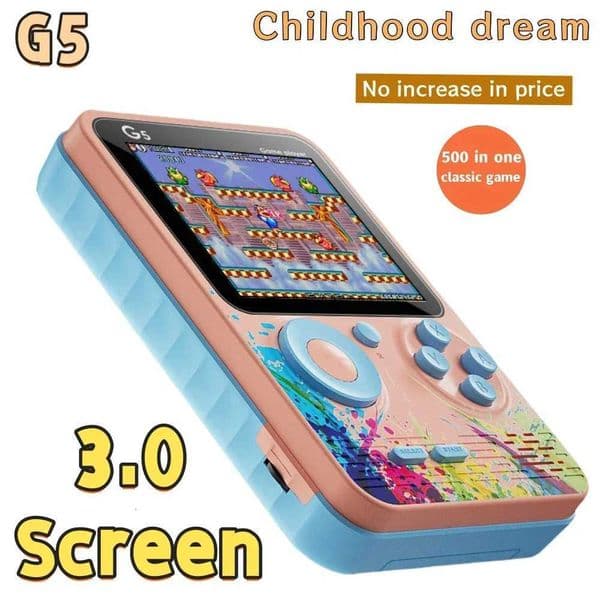 G5 Retro Handheld Game Console With 500 Classic Games 30Inch Screen Portable Gamepad Macaron Color 1020mAH Rechargeable BatteryW251120