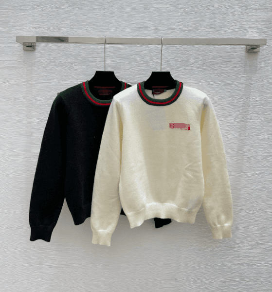 Women's solid color round neck knitted long sleeved versatile sweater 1113