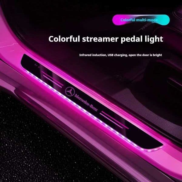 Car LED Wireless Welcome Pedal Light Door Sill Light For Mercedes-Benz AMG A C E V Class Sprinter GLC ML SLK SL Vito GLA GLK CLA W251112