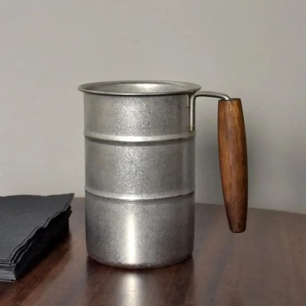 350ml stainless steel retro beer mug wooden handle antifall camping outdoor style coffee travel 251113