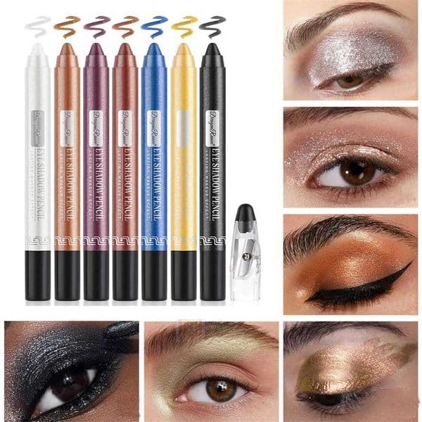 12 Colors Pearlescent Eyeshadow Pen Long Lasting Waterproof Eye Highlighter Shiny Silver Purple Eyeliner Eyeshadow Pen Cosmetics J251113