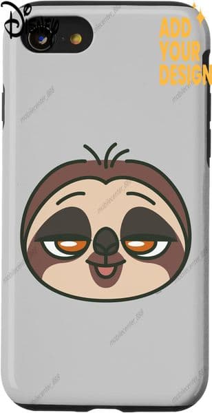 custom Disney Zootopia Flash the Sloth Cute Kawaii Big Face Costume Case for iPhone SE 2020 7 / 8