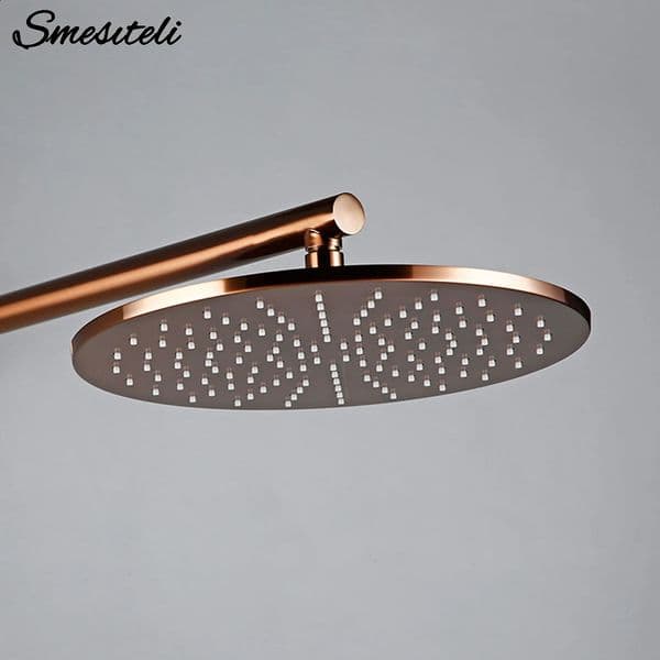 Single shower head brass bathroom accessory matte black polished rose gold brush chrome circular home improvement replacement parts 250410BJ