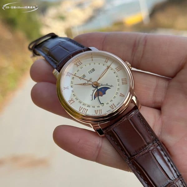 designer blancpaine watch villeret watches 10A high quality mechanical movement uhren leather strap moonphaser reloj date montre luxe watchbox FV8X