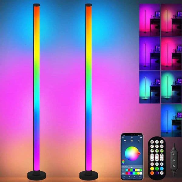 Smart LED Floor Lamp RGB Remote APP Control Music Sync Corner Lighting Timer Modern Mood Standing Lamp for Living Room GamingW251113