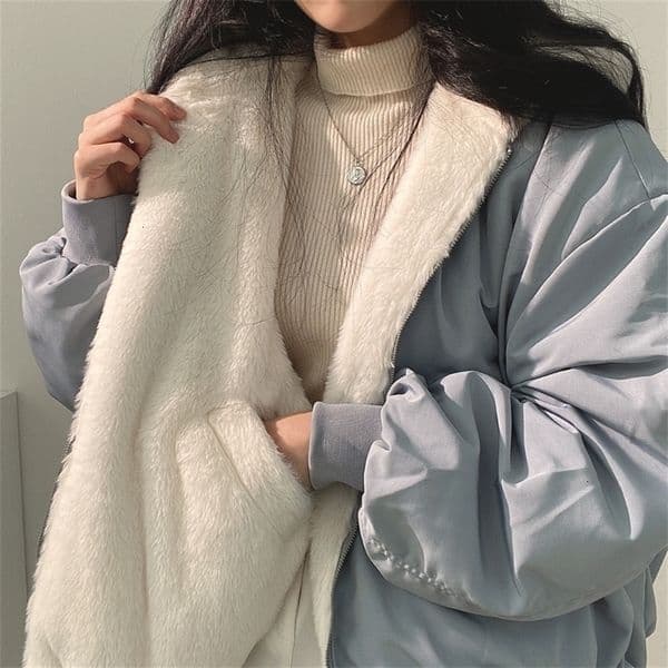 Jackets for Women Thick Warm Parkas Oversized Double Sided Hooded Coat Korean Fashion Casual Loose Zip Up Jackets Coat Women 251112