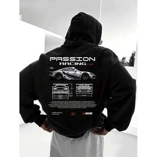 Mens casual hoodie alphabet print loose fit - Temu Bahrain streetwear 22ss men clothing hoodies hoodie men one piece haikyuu W251113