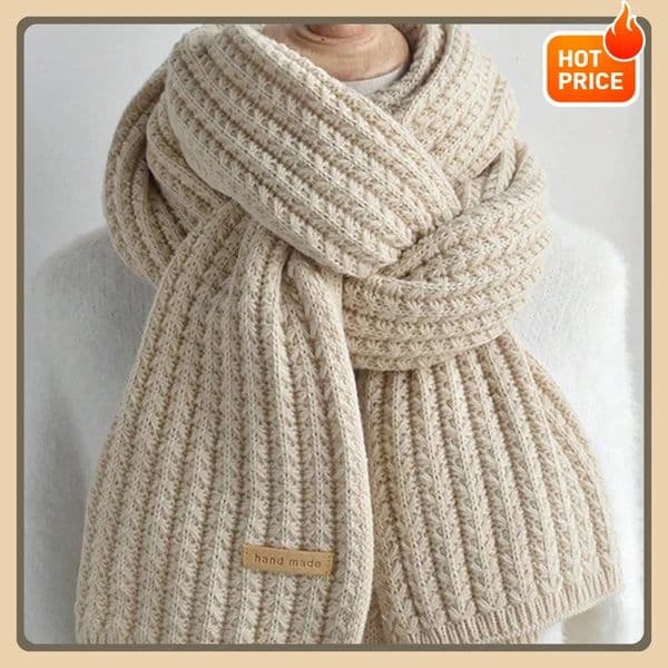 Thick chunky knit long warm scarf for women and men suitable for travel and office use made of cashmere for winter warmth 251112