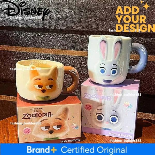 Custom Disney Zootopia Judy Hopps Nick Wilde Office Household Water Coffee Cup, Children's Birthday Gift, Mug