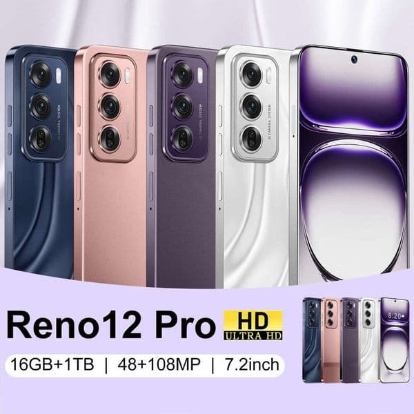 New Model Phone Reno12 Pro 5G Universal Perforated Screen 16+1Tb Android 8.1 Bulk 48+108MP 6800mAh Smartphone