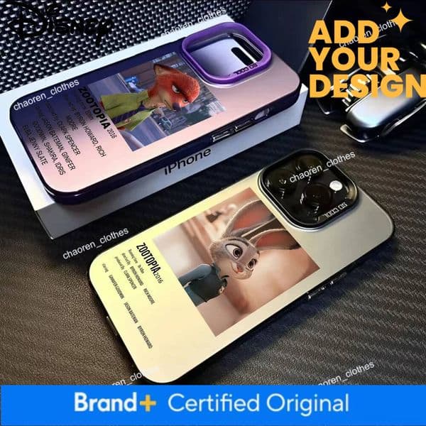 Disney Zootopia Cartoon custom Movie Zootopia 2 Phone Case For iPhone 16 15 14 13 12 11 Pro Max Black Matte Multicolor Laser Metallic Aurora Cover