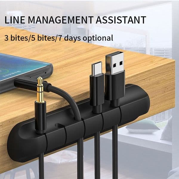 Mobile phone car charging data cable storage cable fixing cable collection clip computer headphone cable organizing bedside table top