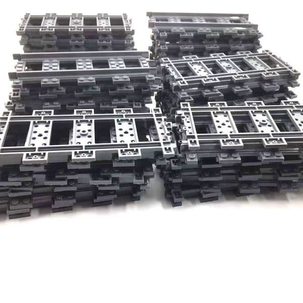 50Pcs/Lot City Trains Train Track Rail Straight Rails Technical Building Blocks Set Bricks Model Kids Classic Toys For Children T251112