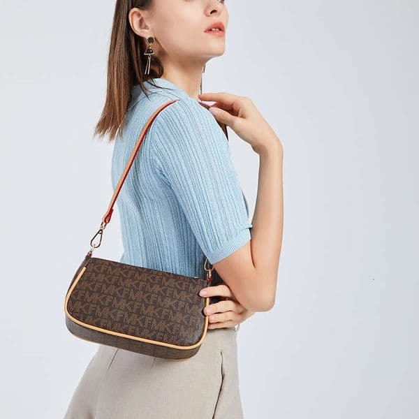 MKF Women's Crossbody Shoulder Fashion Trend Underarm Vintage Print Small Square Bag Luxury