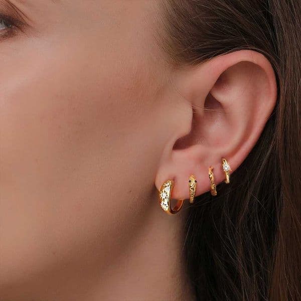 Boako 925 sterling silver Small Hoops Earring For Women Star texture Cartilage Circle Ear jewelry plata 925XJ251113