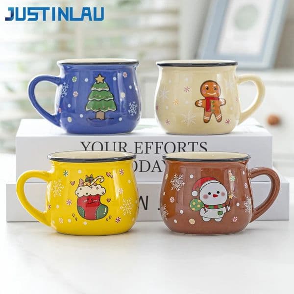 150ML Ceramic Christmas Mugs Cartoon Santa Style Cute Elk Snowman Mousse Cup for Office Home Breakfast Milk Mug Kids Xmas Gifts 251113
