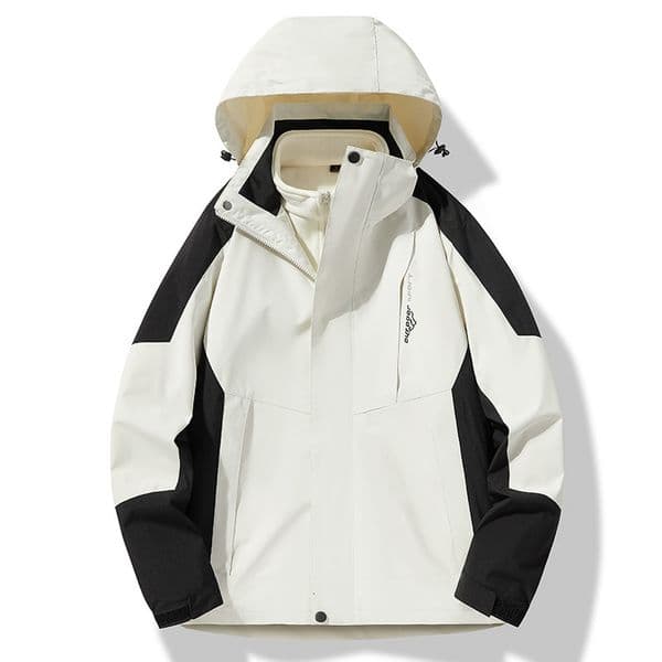 Spring Autumn Style Water-Resistant Jacket for Men and Women, Hooded Jacket, 3-in-1 Outdoor Hiking Clothing, Group Purchase